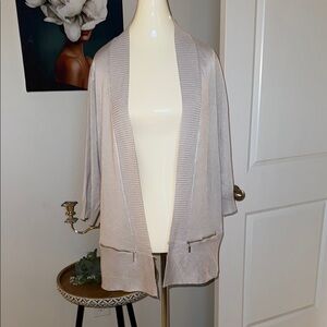 Elegant Cream Open-Front Sweater